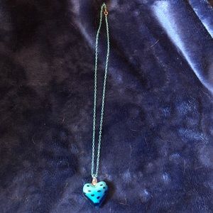 Blue heart necklace